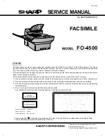 Preview for 1 page of Sharp FO-4500 Service Manual