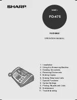 Sharp FO-475 Operation Manual preview