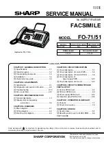 Preview for 1 page of Sharp FO-51 Service Manual