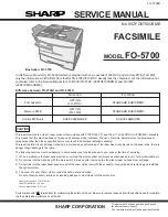 Sharp FO-5700 Service Manual preview