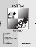 Preview for 1 page of Sharp FO-B1600 Operation Manual