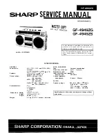 Предварительный просмотр 1 страницы Sharp GF-4949ZG Service Manual