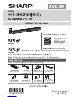 Sharp HT-SB250 Operation Manual предпросмотр