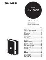 Sharp JH-1600E Installation & Operation Manual preview