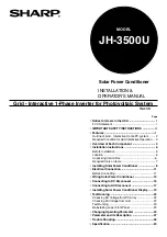 Preview for 1 page of Sharp JH-3500U Installation & Operator'S Manual