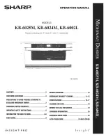 Preview for 1 page of Sharp KB-6002L Operation Manual