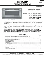 Предварительный просмотр 1 страницы Sharp KB-6015KK Service Manual