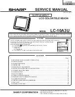 Preview for 1 page of Sharp LC-10A3U Service Manual