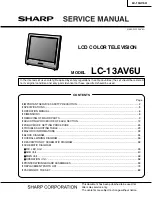 Предварительный просмотр 1 страницы Sharp LC-13AV6U Service Manual