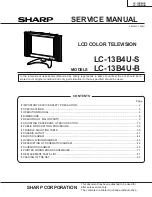 Предварительный просмотр 1 страницы Sharp LC-13B4UB Operation Service Manual