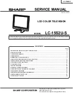 Предварительный просмотр 1 страницы Sharp LC-13S2US Service Manual