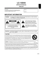 Предварительный просмотр 2 страницы Sharp LC-15S4U Operation Manual