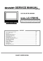 Предварительный просмотр 1 страницы Sharp LC-17SH1E Service Manual