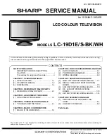 Sharp LC-19D1E/S-BK/WH Service Manual предпросмотр