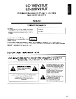 Предварительный просмотр 2 страницы Sharp LC-19DV27UT Operation Manual