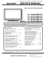 Предварительный просмотр 1 страницы Sharp LC-19LE430E Service Manual