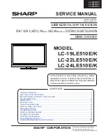 Предварительный просмотр 1 страницы Sharp LC-19LE510E Service Manual