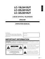 Предварительный просмотр 1 страницы Sharp LC-19LS40UT Operation Operation Manual