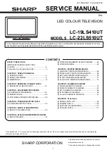 Предварительный просмотр 1 страницы Sharp LC-19LS410UT Service Manual