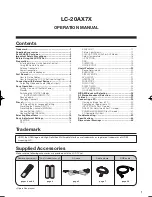 Предварительный просмотр 3 страницы Sharp LC-20AX7X Operation Manual