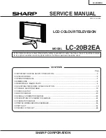 Предварительный просмотр 1 страницы Sharp LC-20B2EA Service Manual