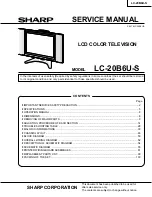 Предварительный просмотр 1 страницы Sharp LC-20B6US Operation Service Manual