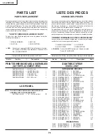 Sharp LC-20C3U-S Parts List preview