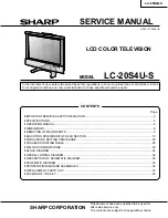 Sharp LC-20S4U-S - 20" LCD TV Service Manual And Parts Listparts List предпросмотр