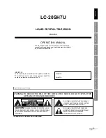 Предварительный просмотр 3 страницы Sharp LC-20SH7U - 20" LCD TV Operation Manual