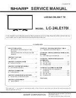 Sharp LC-24LE170I Service Manual preview