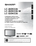 Preview for 1 page of Sharp LC-26DV22U - 26" LCD TV Operation Manual