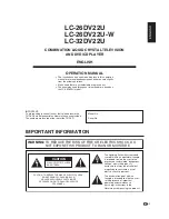 Preview for 3 page of Sharp LC-26DV22U - 26" LCD TV Operation Manual