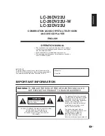 Предварительный просмотр 3 страницы Sharp LC-26DV22U - 26" LCD TV Operation Manual