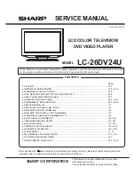 Предварительный просмотр 1 страницы Sharp LC-26DV24U Service Manual