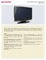 Preview for 1 page of Sharp LC-26DV27UT Specifications
