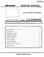 Preview for 1 page of Sharp LC-26GA3E Service Manual