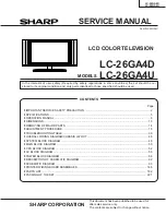 Предварительный просмотр 1 страницы Sharp LC-26GA4D Service Manual