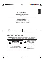 Предварительный просмотр 2 страницы Sharp LC-26GA4U - AQUOS HDTV-Ready LCD Flat-Panel TV Operation Manual