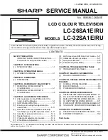 Sharp LC-26SA1E Service Manual preview