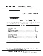 Предварительный просмотр 1 страницы Sharp LC-26SB14U - 26" LCD TV Service Manual