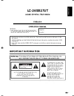 Preview for 3 page of Sharp LC 26SB27UT Operation Manual