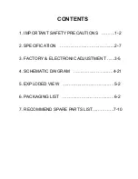 Preview for 2 page of Sharp LC-32BD5T Service Manual