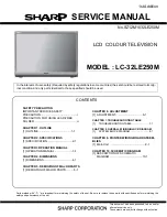 Предварительный просмотр 1 страницы Sharp LC-32LE250M Service Manual