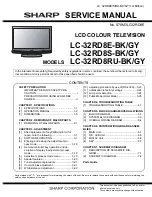 Предварительный просмотр 1 страницы Sharp lc-32rd8 Service Manual