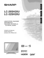 Предварительный просмотр 1 страницы Sharp LC 32SH20U - 32" LCD TV Operation Manual