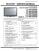 Предварительный просмотр 1 страницы Sharp LC-40LE820E Service Manual