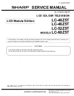 Предварительный просмотр 1 страницы Sharp LC-40Z5T Service Manual