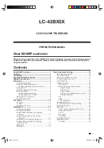 Предварительный просмотр 3 страницы Sharp LC-42BX5X Operation Manual