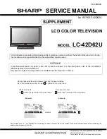 Предварительный просмотр 1 страницы Sharp LC-42D62U Service Manual