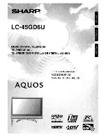 Предварительный просмотр 1 страницы Sharp LC-45GD6U - AQUOS - 45" LCD TV Operation Manual